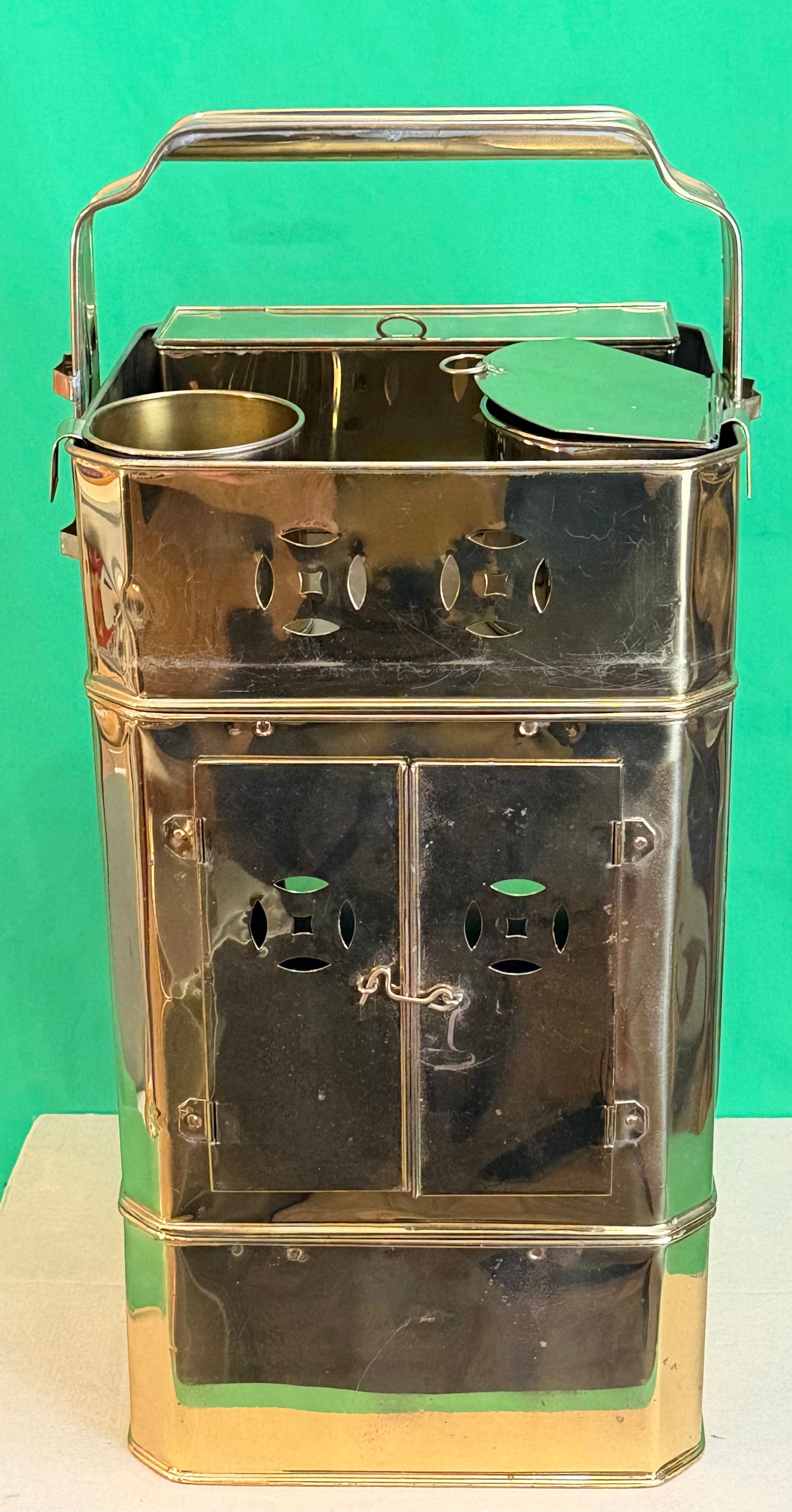 Vintage Brass Food Warmer Cabinet w/Doors