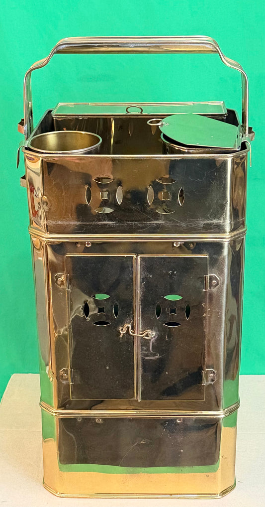 Vintage Brass Food Warmer Cabinet w/Doors
