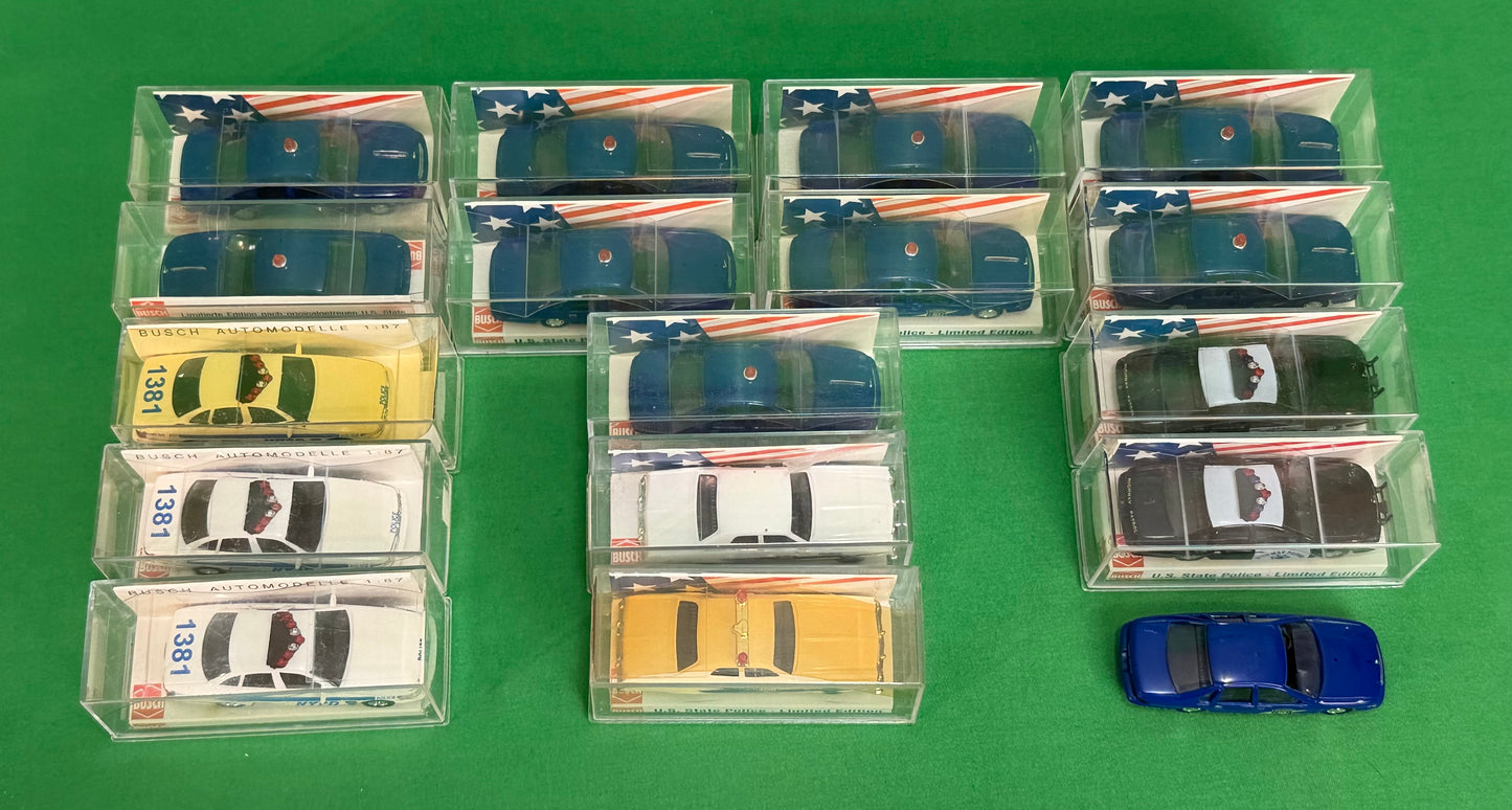 Busch HO Model State Police Car Collection