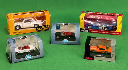 Vintage Bundle-Solido Oxford Schuco Diecast Cars–Impalas Olds 442 BMW Alpine