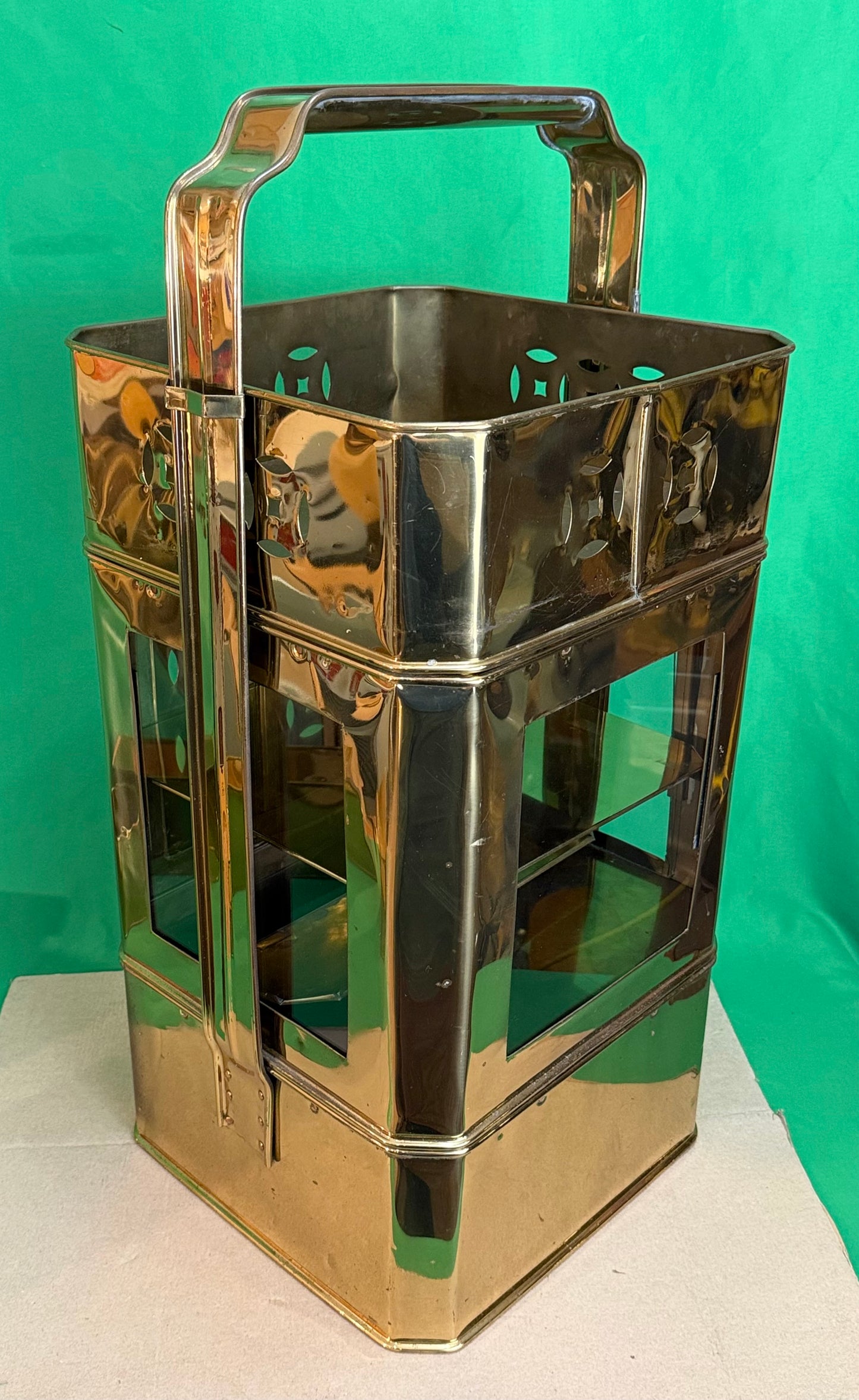 Vintage Brass Food Warmer Cabinet w/Doors