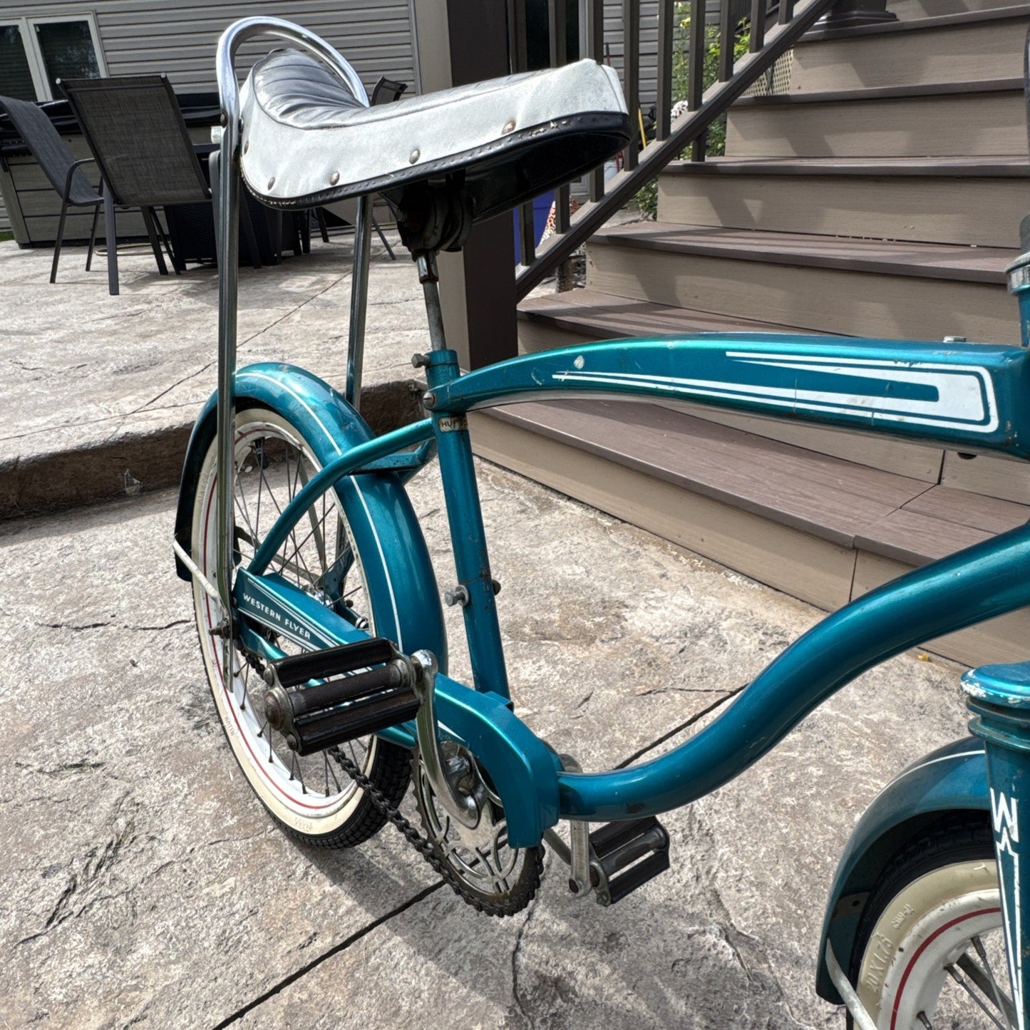 Vintage Western Flyer/Huffy Boys 20" Muscle Bike #HUF2730A - Teal w/ Banana Seat