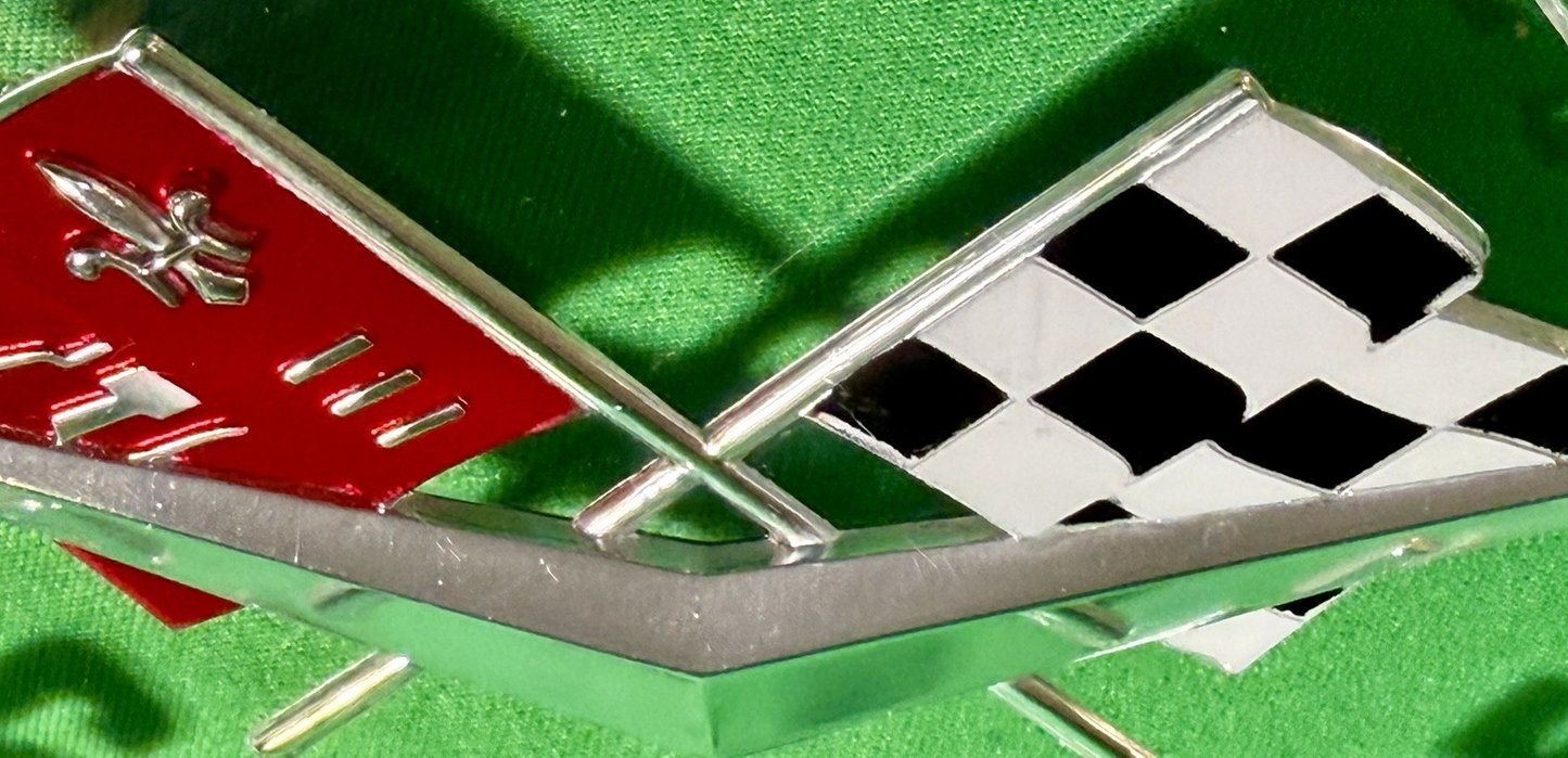 Detail of '58-'60 FRONT/'58 '62  REAR CHEVROLET CORVETTE  EMBLEM - 4 PART KIT #3740239-NEW