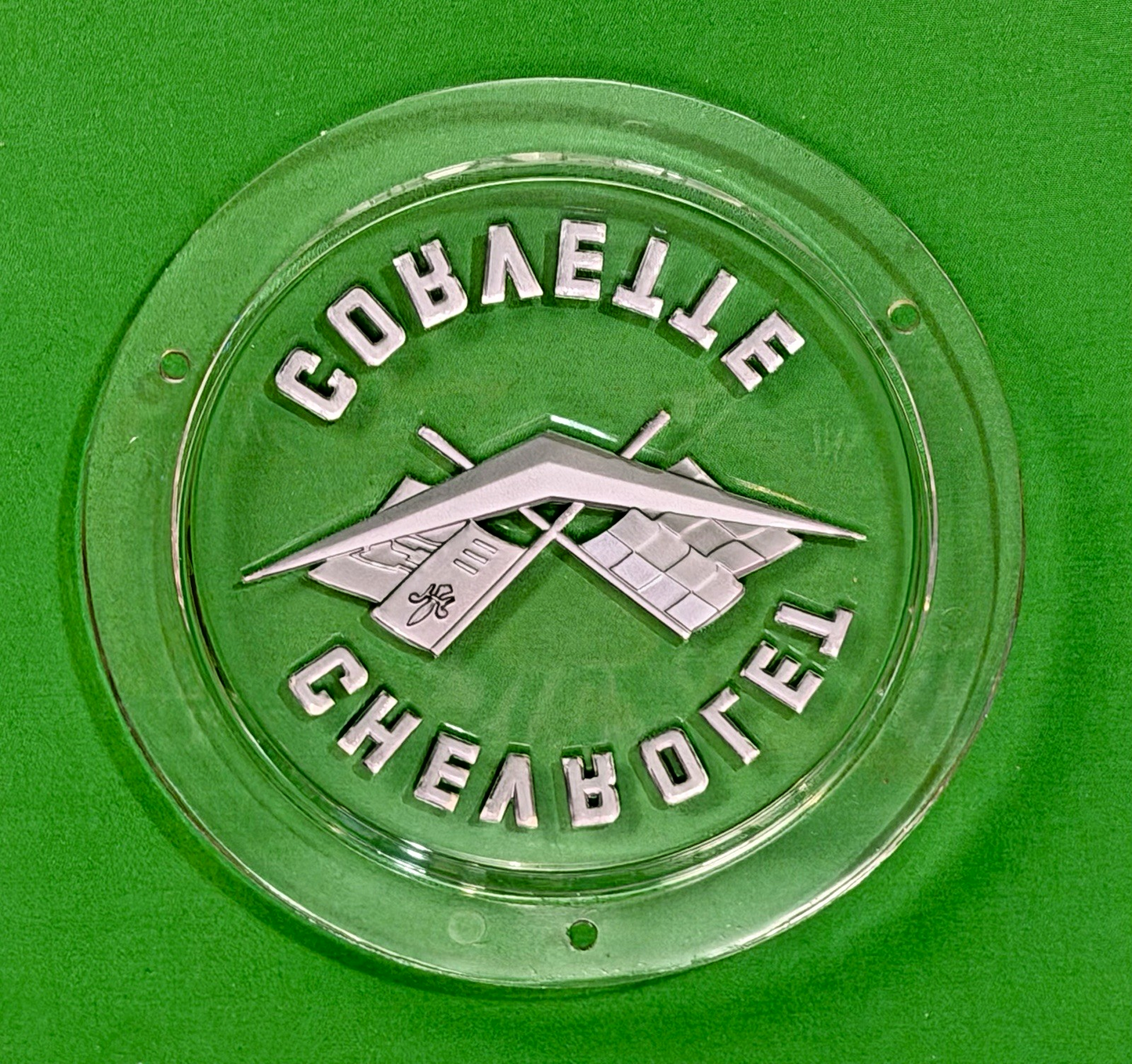 Back of '58-'60 FRONT/'58 '62  REAR CHEVROLET CORVETTE  EMBLEM - 4 PART KIT #3740239-NEW