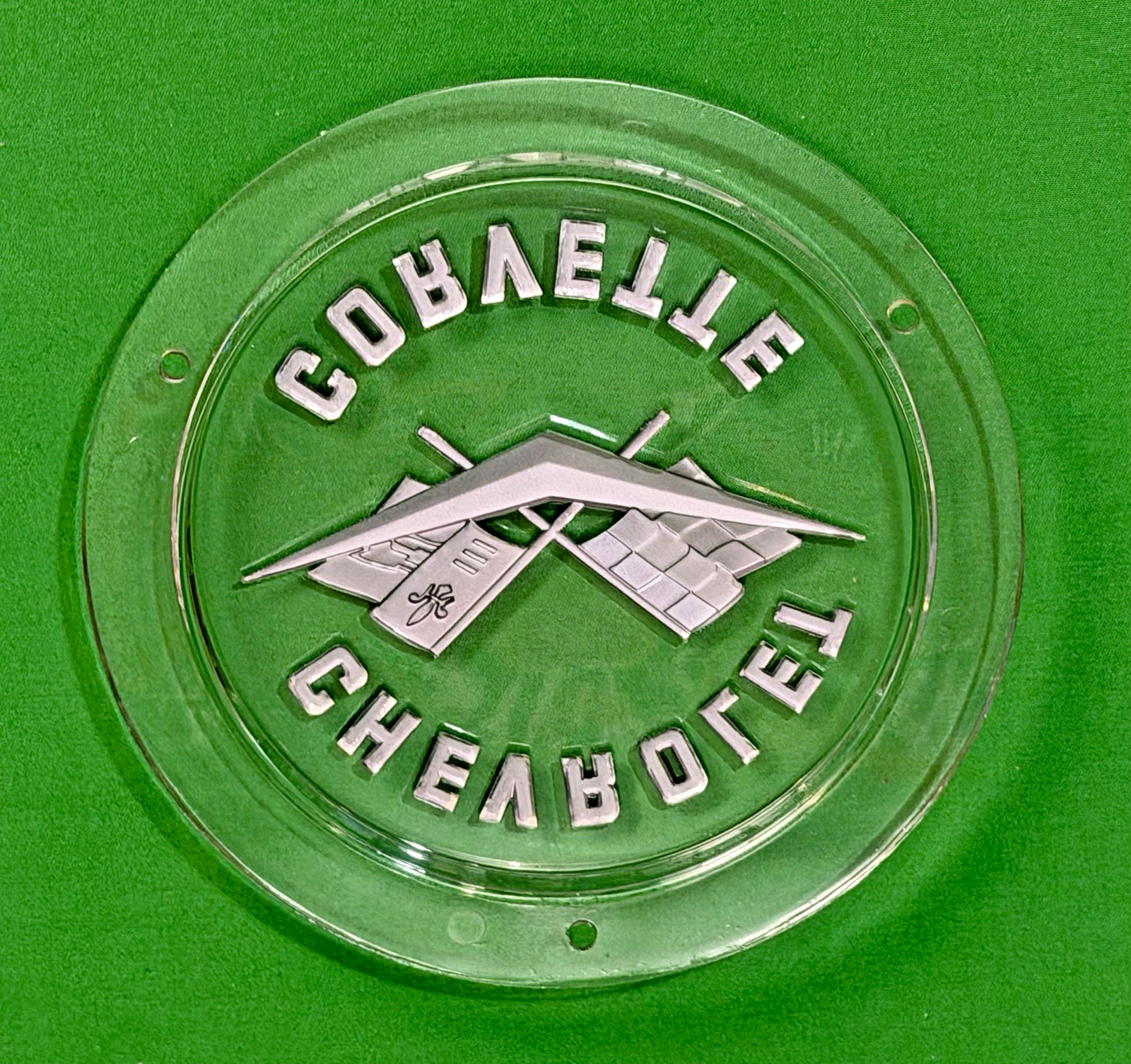 Back of '58-'60 FRONT/'58 '62  REAR CHEVROLET CORVETTE  EMBLEM - 4 PART KIT #3740239-NEW