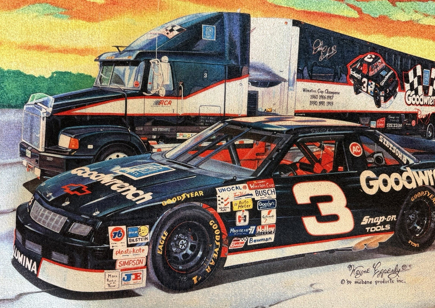 Dale Earnhardt #3 Door Mat/Accent - Rare 1994 - Wayne Epperly Artist