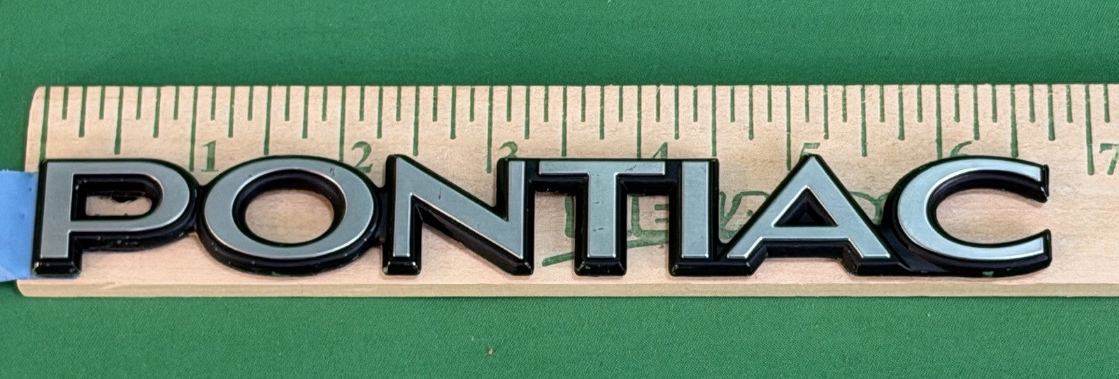 NOS Pontiac Metal Nameplate / Emblem - Adhesive Mount - 6 5/8" – Bundle of 2