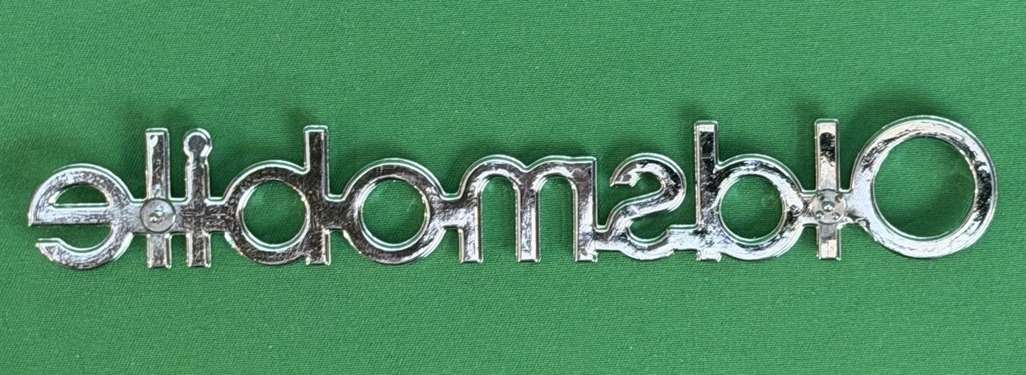 Oldsmobile Nameplate Emblem Trunk Fender GM Vintage 5-3/4"-Pin Mount-Bundle of 2