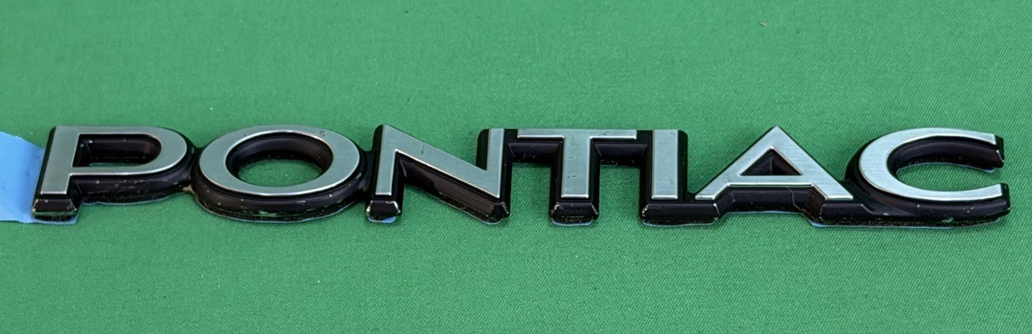 NOS Pontiac Metal Nameplate / Emblem - Adhesive Mount - 6 5/8" – Bundle of 2