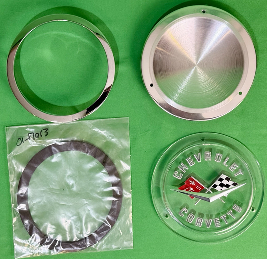 '58-'60 FRONT/'58 '62  REAR CHEVROLET CORVETTE  EMBLEM - 4 PART KIT #3740239-NEW