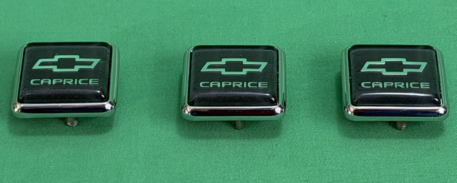 Rare Made for GM '91-'96 Chevrolet Caprice Trunk Lock Button Emblems - Lot of 3