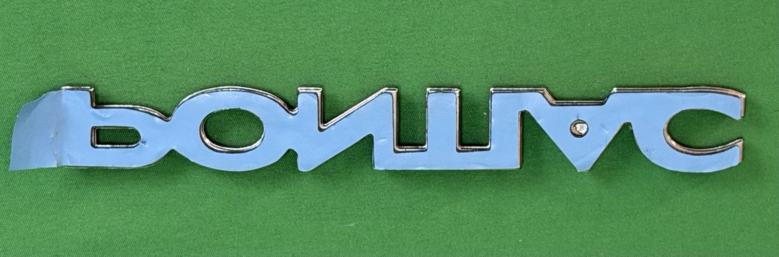 NOS Pontiac Metal Nameplate / Emblem - Adhesive Mount - 6 5/8" – Bundle of 2