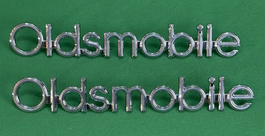 Oldsmobile Nameplate Emblem Trunk Fender GM Vintage 5-3/4"-Pin Mount-Bundle of 2