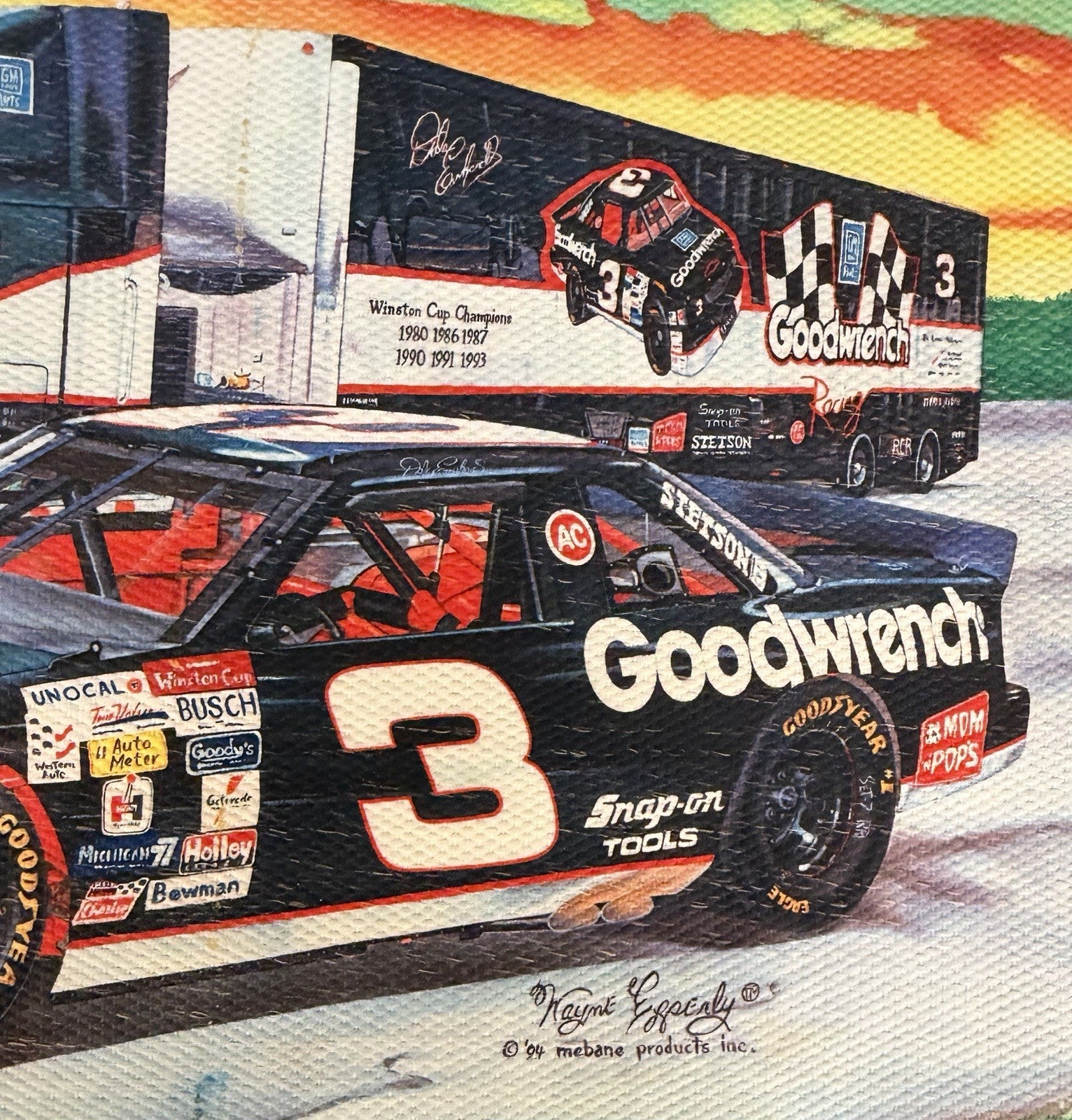 Dale Earnhardt #3 Rug / Accent Piece - Rare 1994 - Wayne Epperly