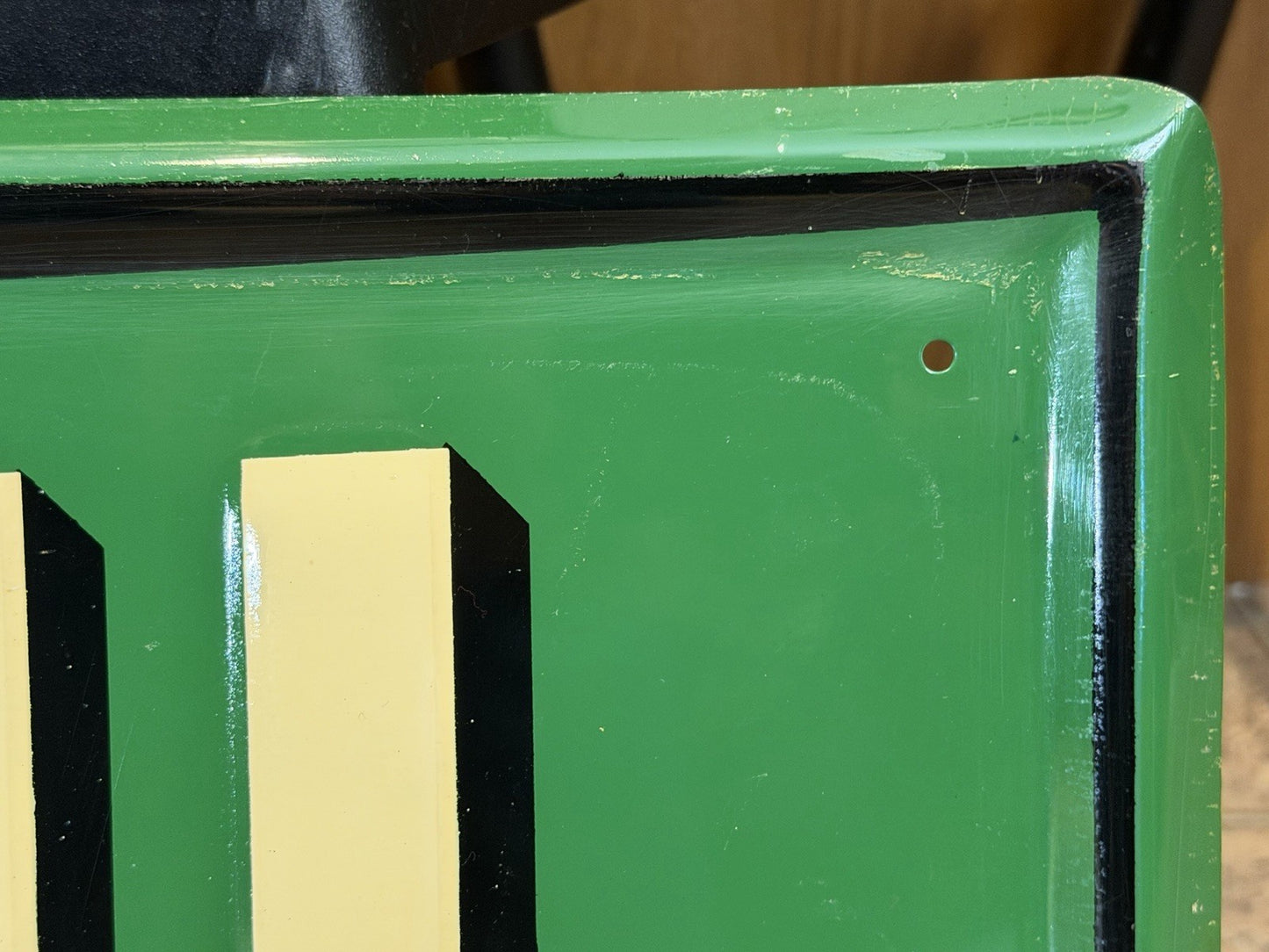 Rare 1979 Quaker State Oil 6ft Embossed Metal Sign-Green/White Letters-USA, NOS