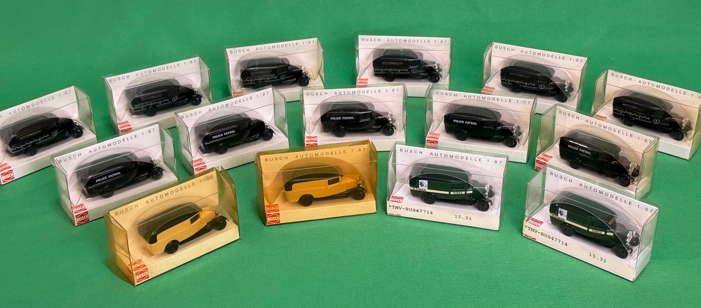 Busch HO 1:87 scale Ford Model A & Model AA vintage cars