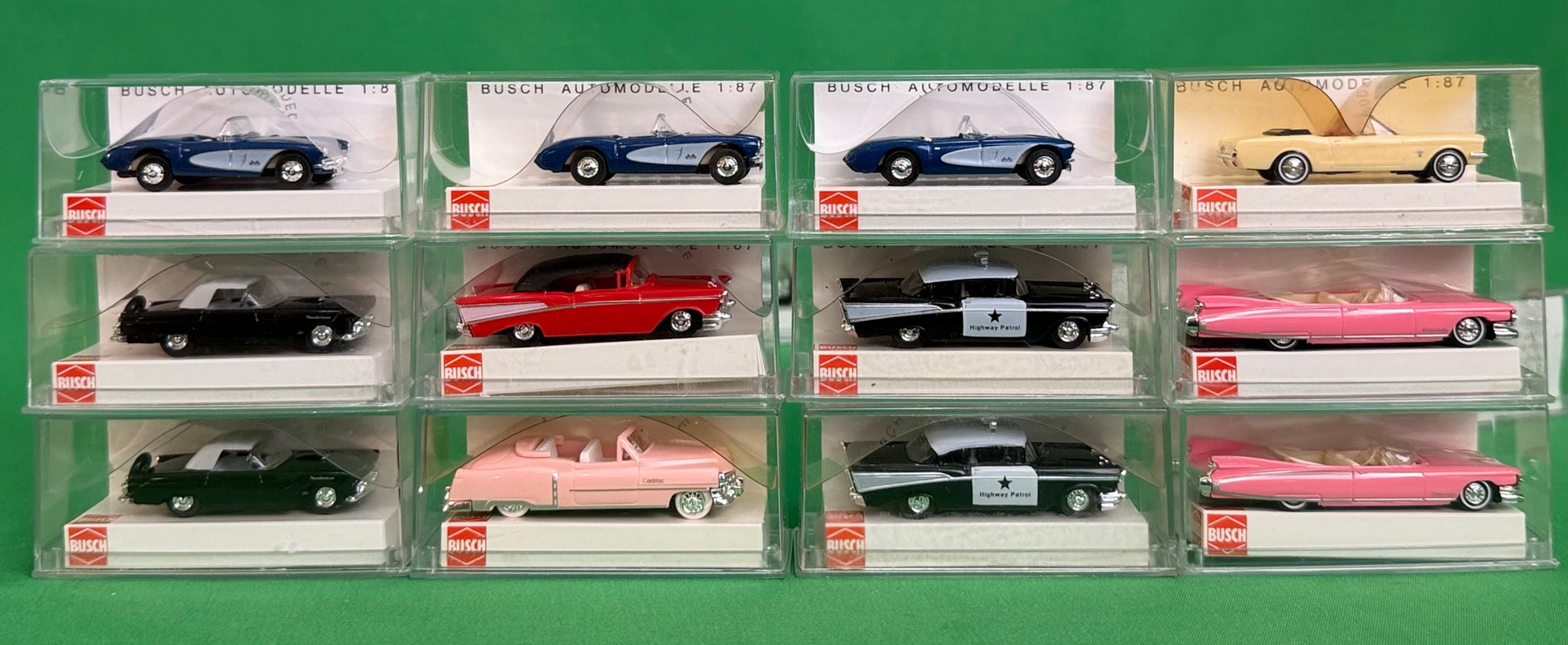 Busch HO 1:87 scale 1950s American classic model cars