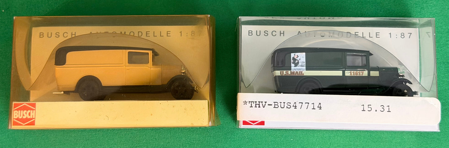 Busch HO 1:87 scale Ford Model A & Model AA vintage cars