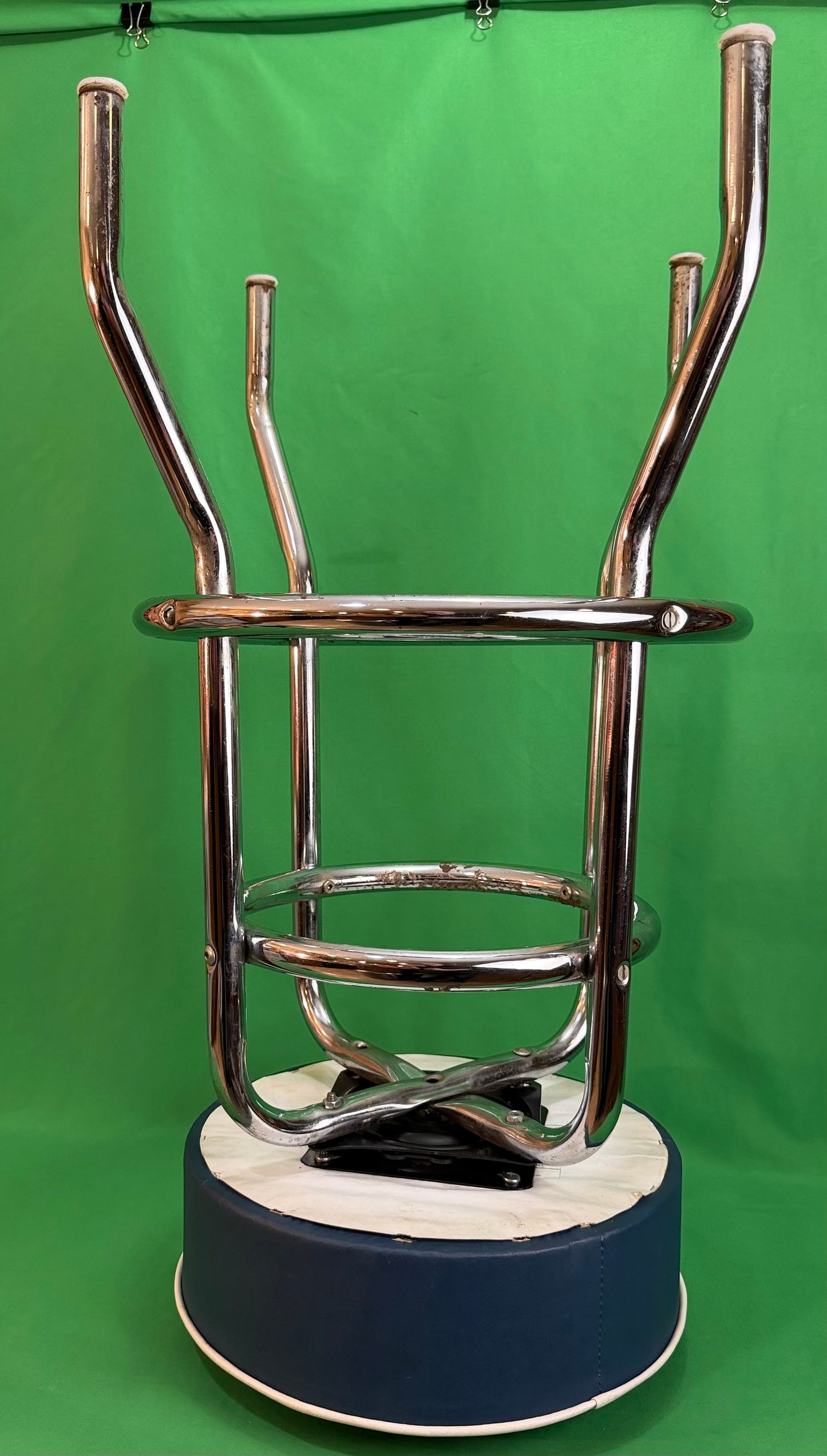 Miller Lite Blue Padded Swivel Chrome Bar Stool - 2011 Promo