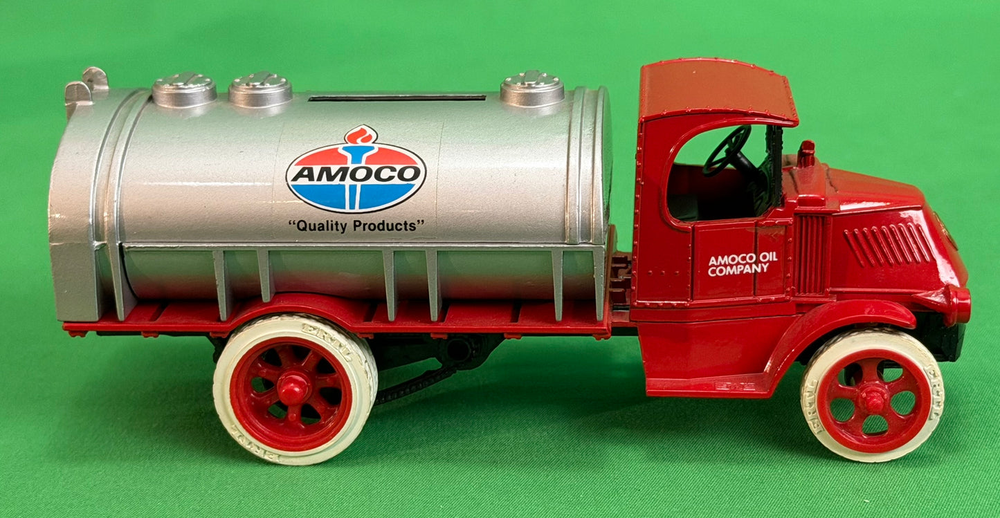 Vintage Ertl #9373 1926 Mack Bull Dog Amoco Tanker Truck Diecast Coin Bank