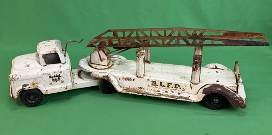 Buddy L No.6 BLFD White GMC Aerial Ladder Fire Truck