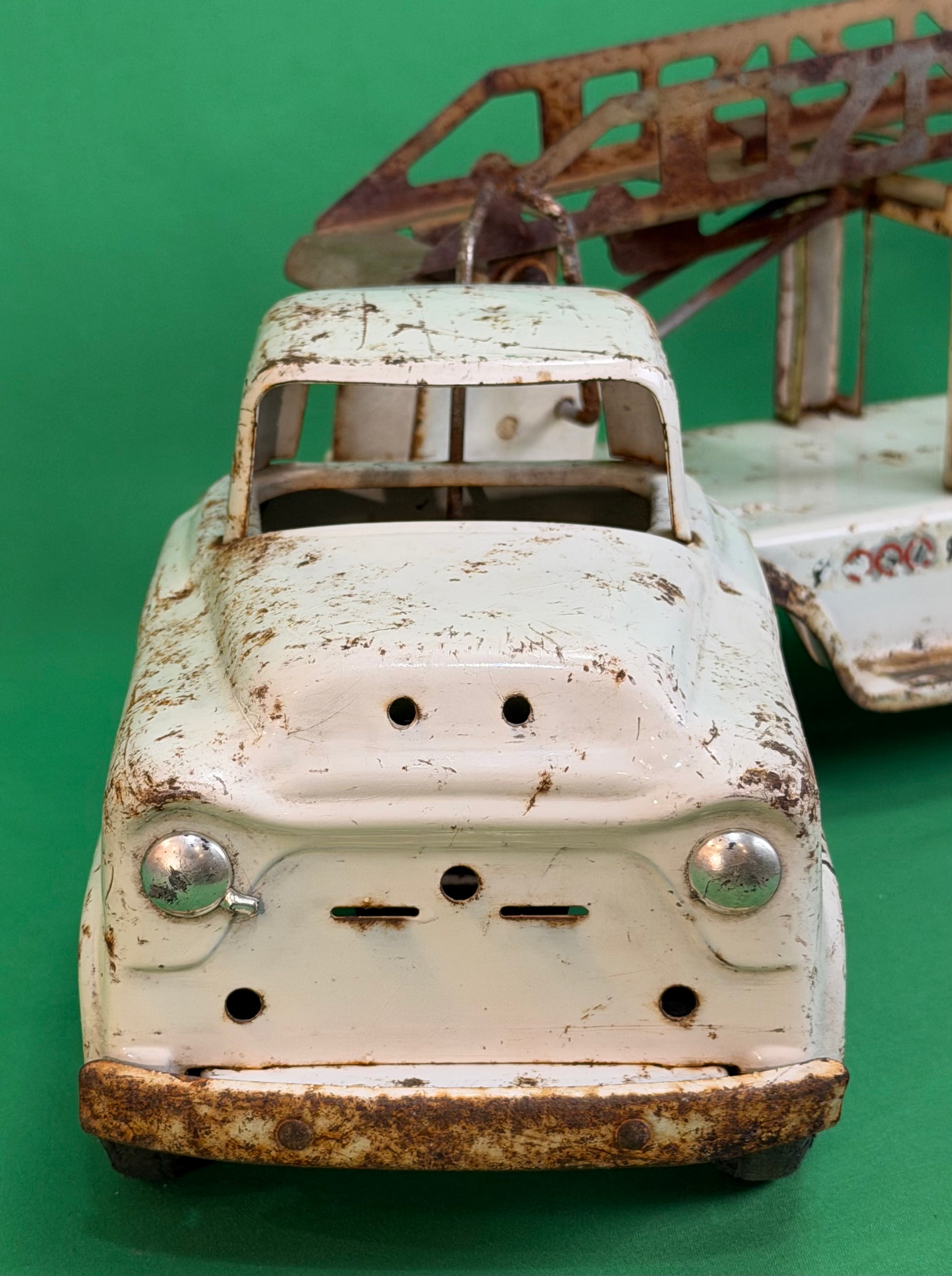 Buddy L No.6 BLFD White GMC Aerial Ladder Fire Truck