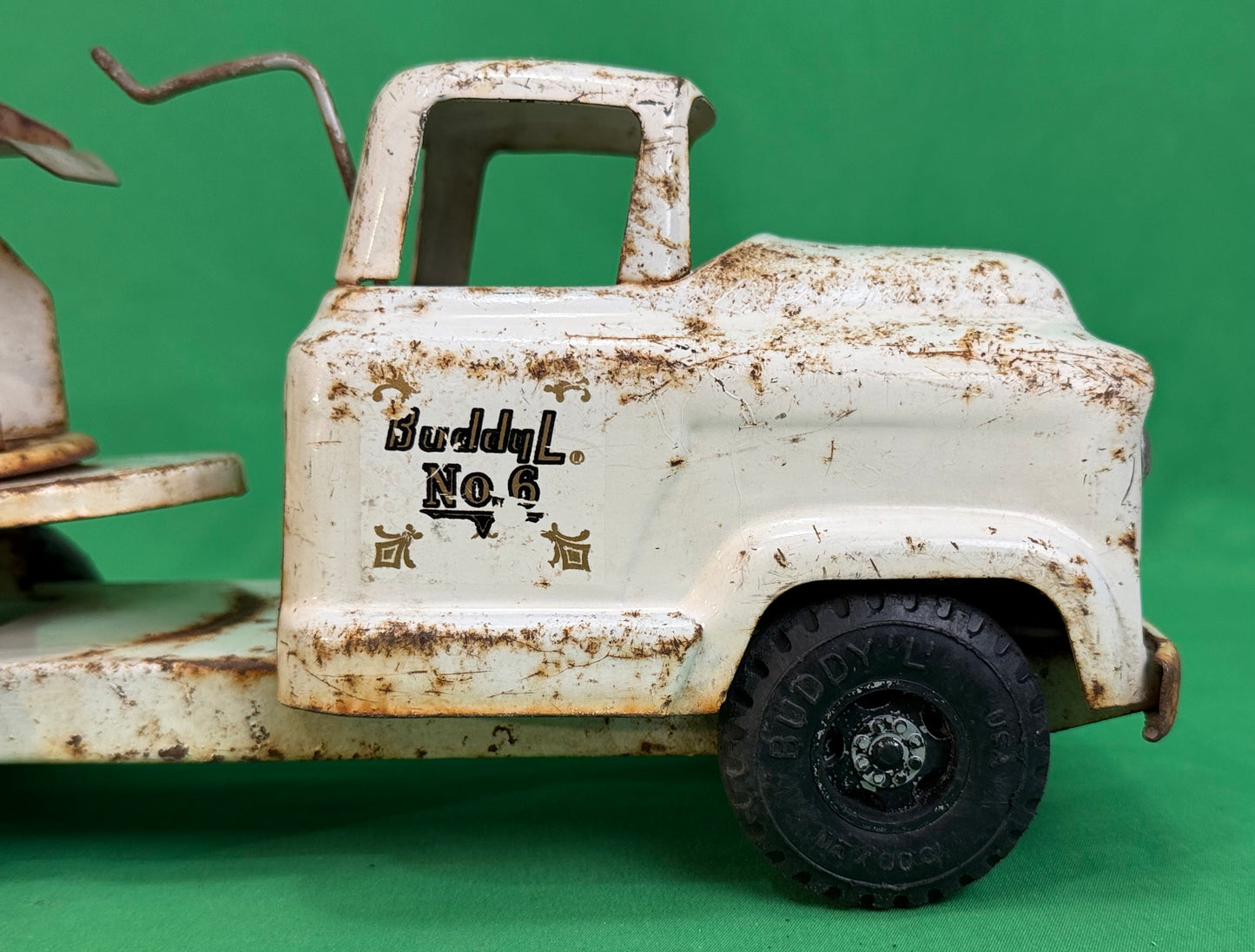 Buddy L No.6 BLFD White GMC Aerial Ladder Fire Truck