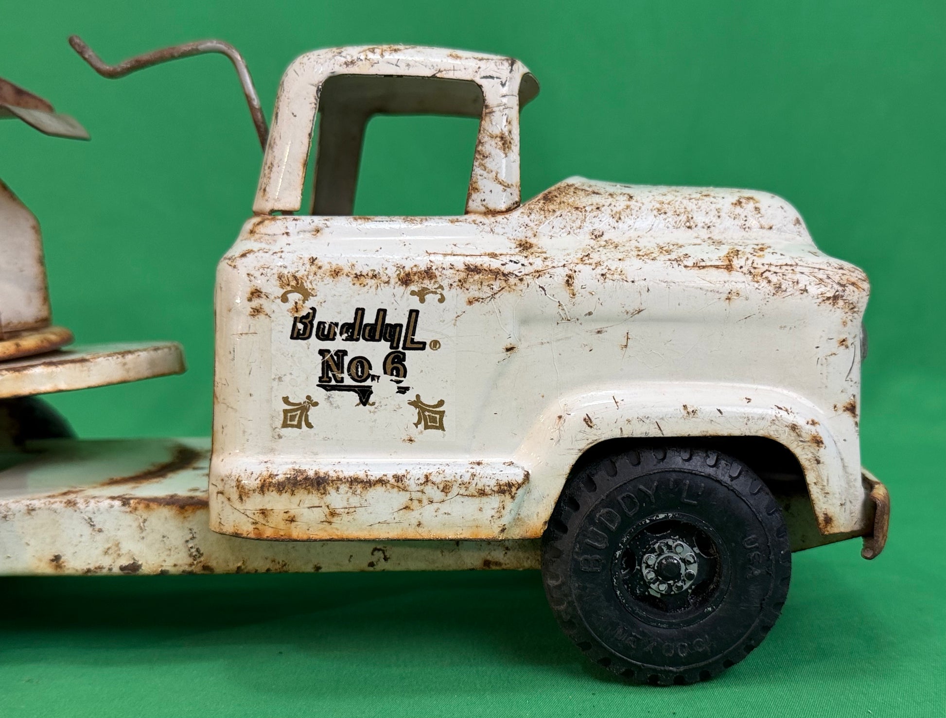Buddy L No.6 BLFD White GMC Aerial Ladder Fire Truck