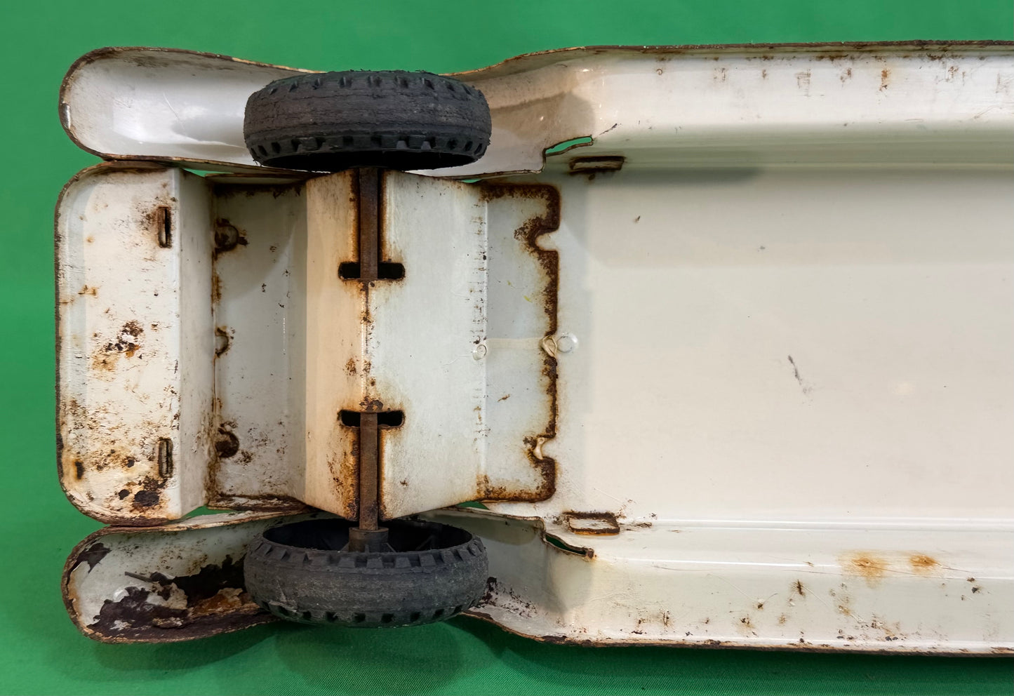 Buddy L No. 6 B.L.F.D. GMC Aerial Ladder Fire Truck - White, Pressed Steel