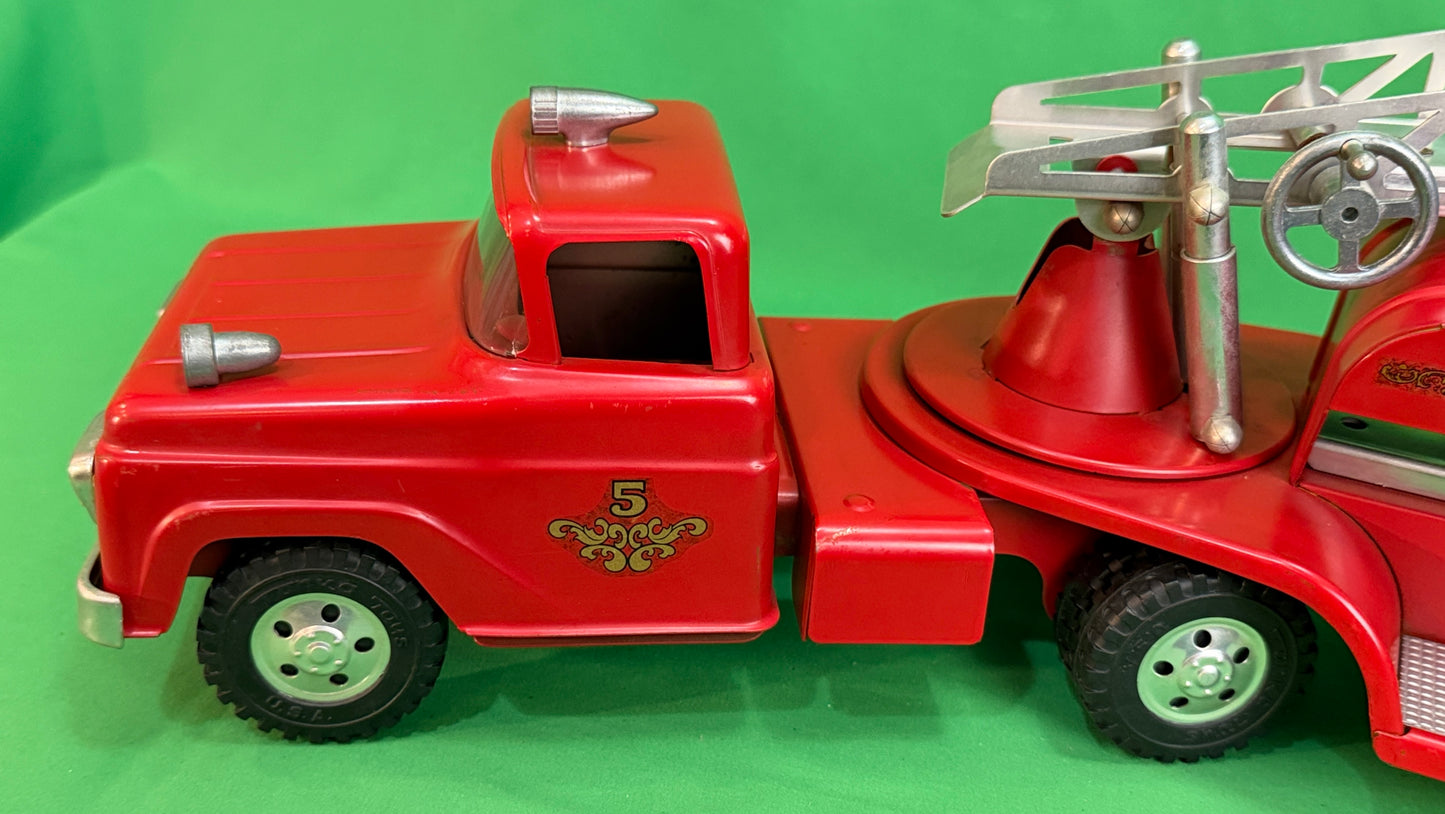 Tonka F.D. No. 5 Red Hydraulic Aerial Ladder Truck