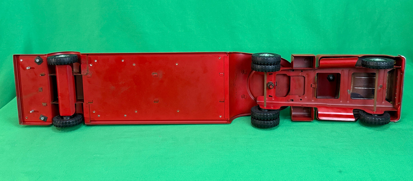 Vintage Tonka F.D. No. 5 Red Hydraulic Aerial Ladder Truck - Pressed Steel