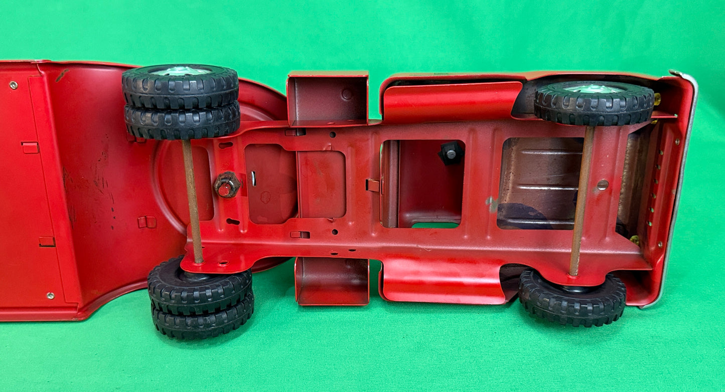 Vintage Tonka F.D. No. 5 Red Hydraulic Aerial Ladder Truck - Pressed Steel