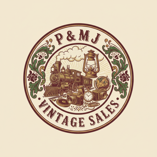 P&MJ Vintage Sales Logo - Warm Color Scheme